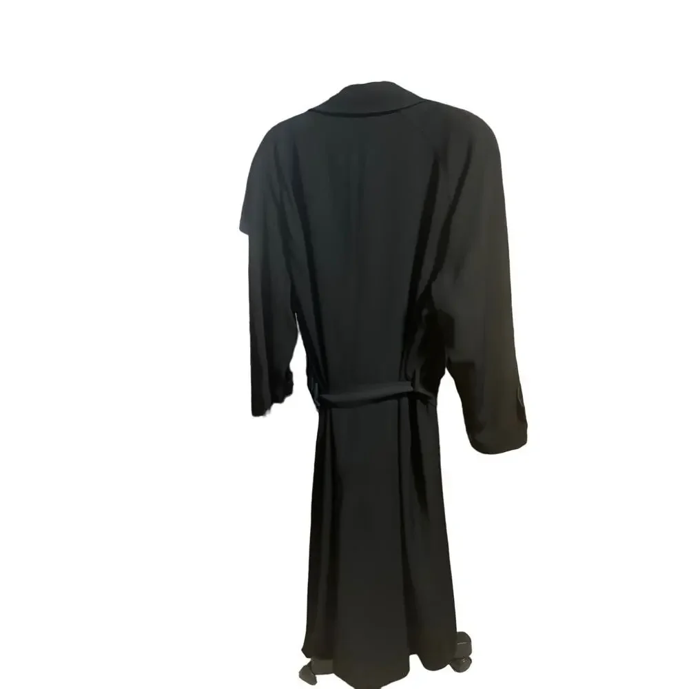 Vintage Gallery Woman Fully Lined Black Belted Trench Coat - Woman sz 22W - Picture 3 of 11